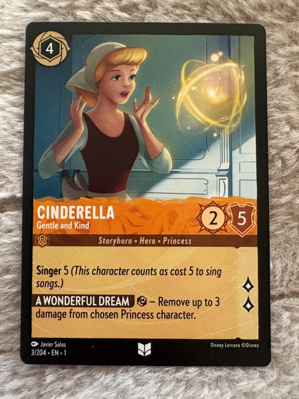 Disney Lorcana Cinderella Gentle and Kind 3/204 The First Chapter